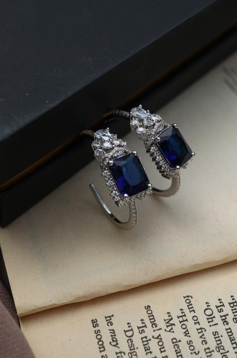 Sapphire Sparkle Hoops - Dyulokha