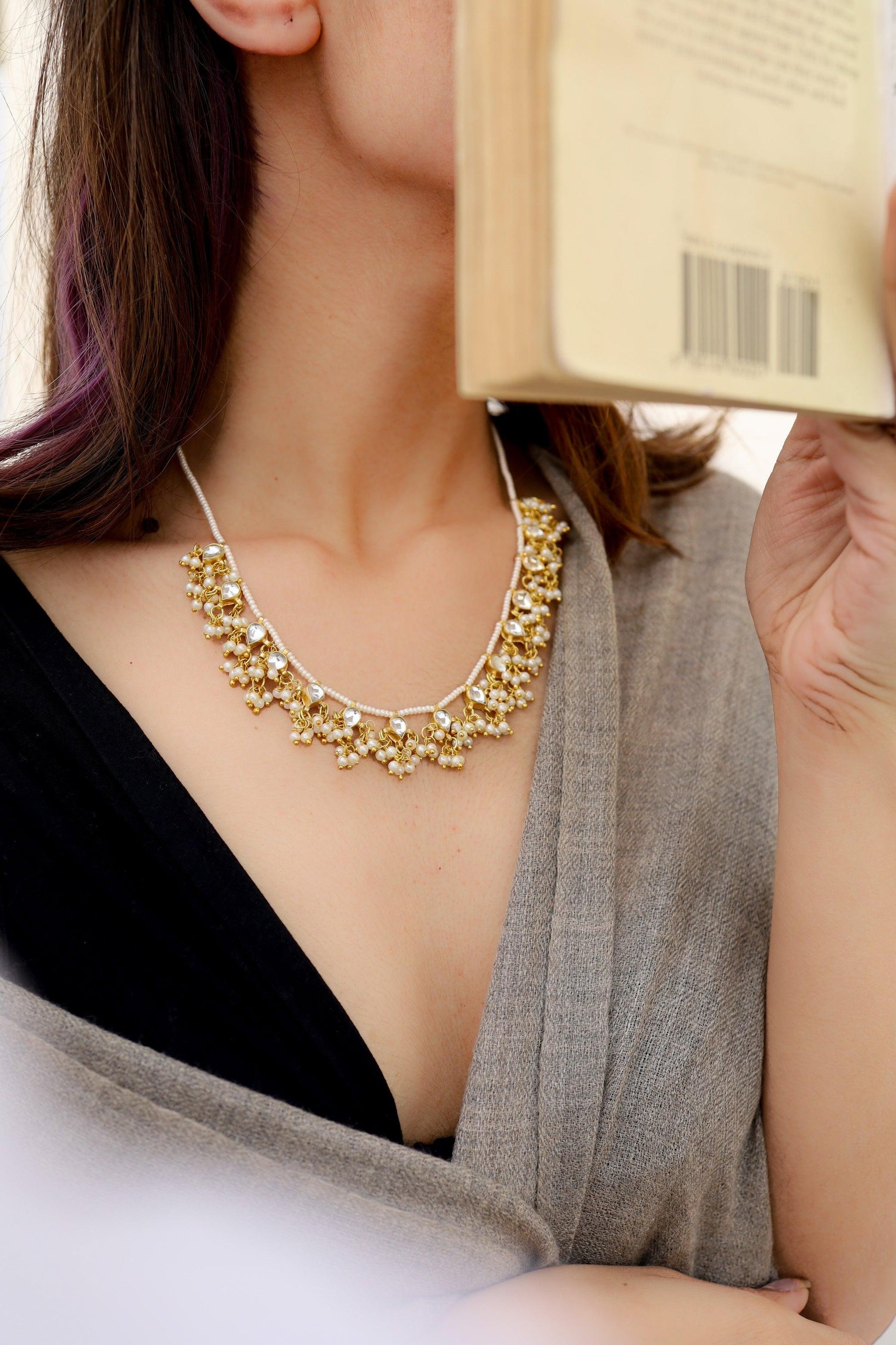 Kundan Pearl Necklace - Dyulokha