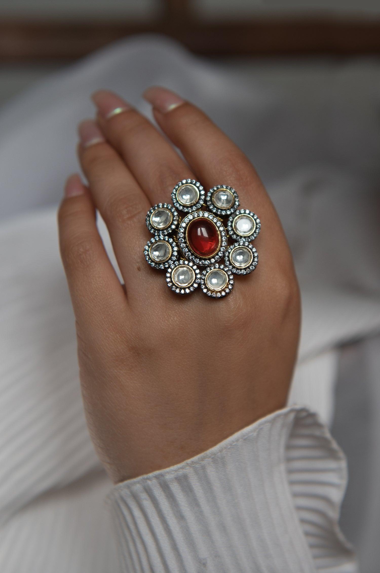 Ruby Polki Ring - Dyulokha