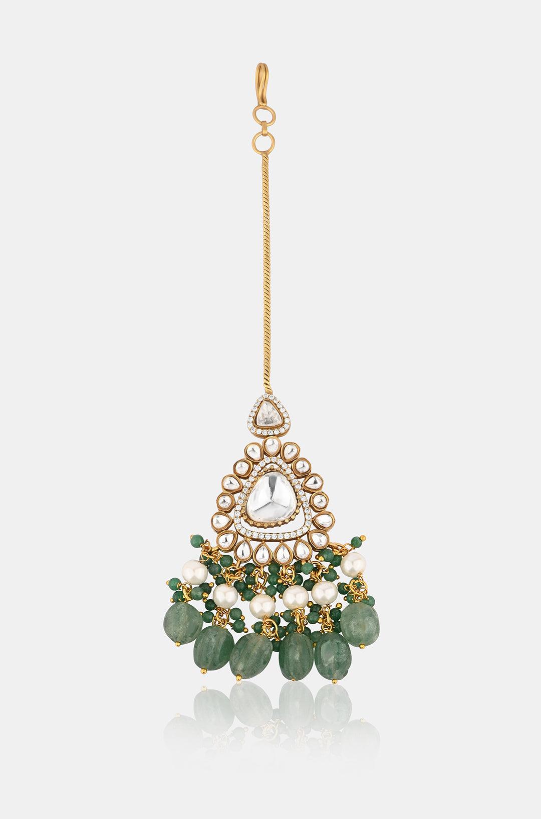 Emerald Glow Maangtikka - Dyulokha