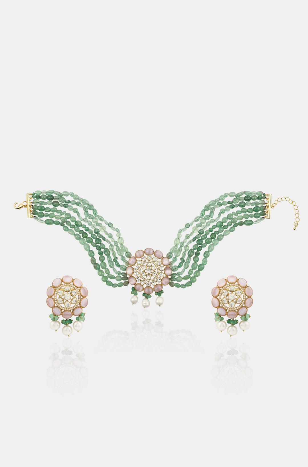 Rosy Garden Necklace Set - Dyulokha