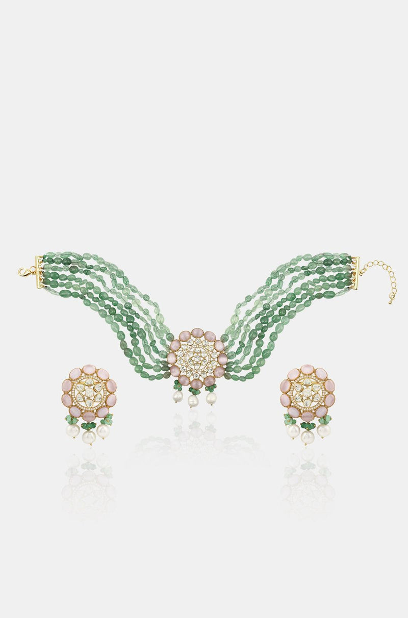 Rosy Garden Necklace Set - Dyulokha