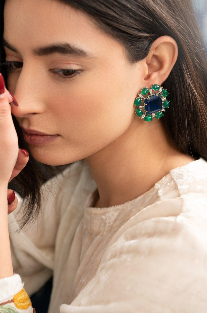 Blue-Green Harmony Studs - Dyulokha
