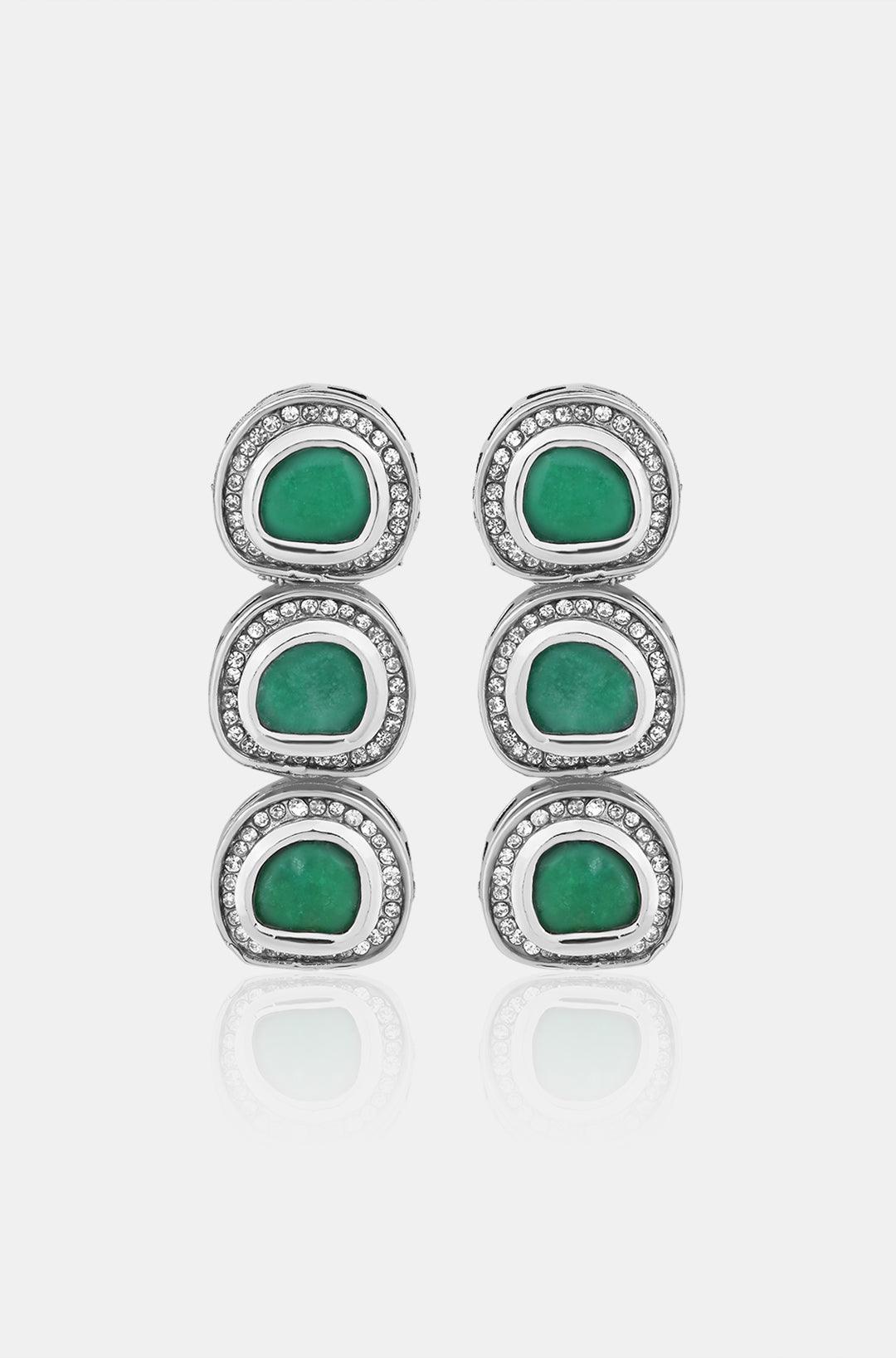 Emerald Kundan Earrings - Dyulokha