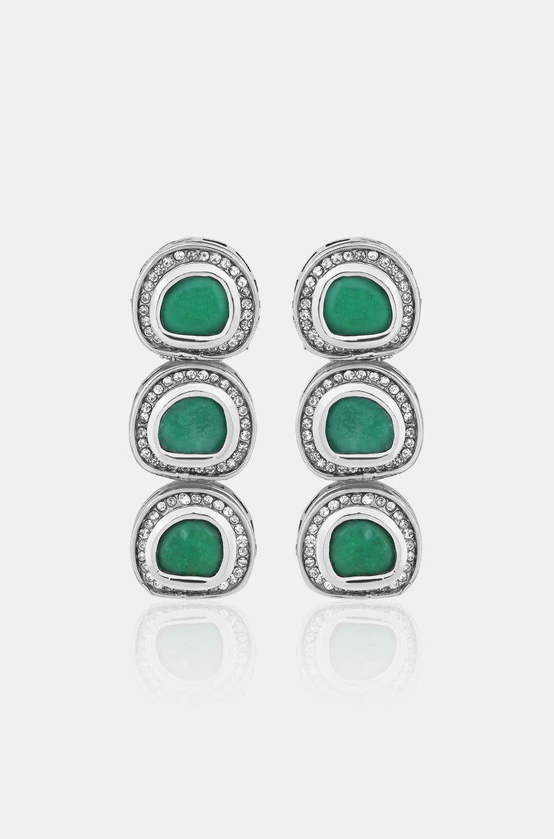 Emerald Kundan Earrings - Dyulokha