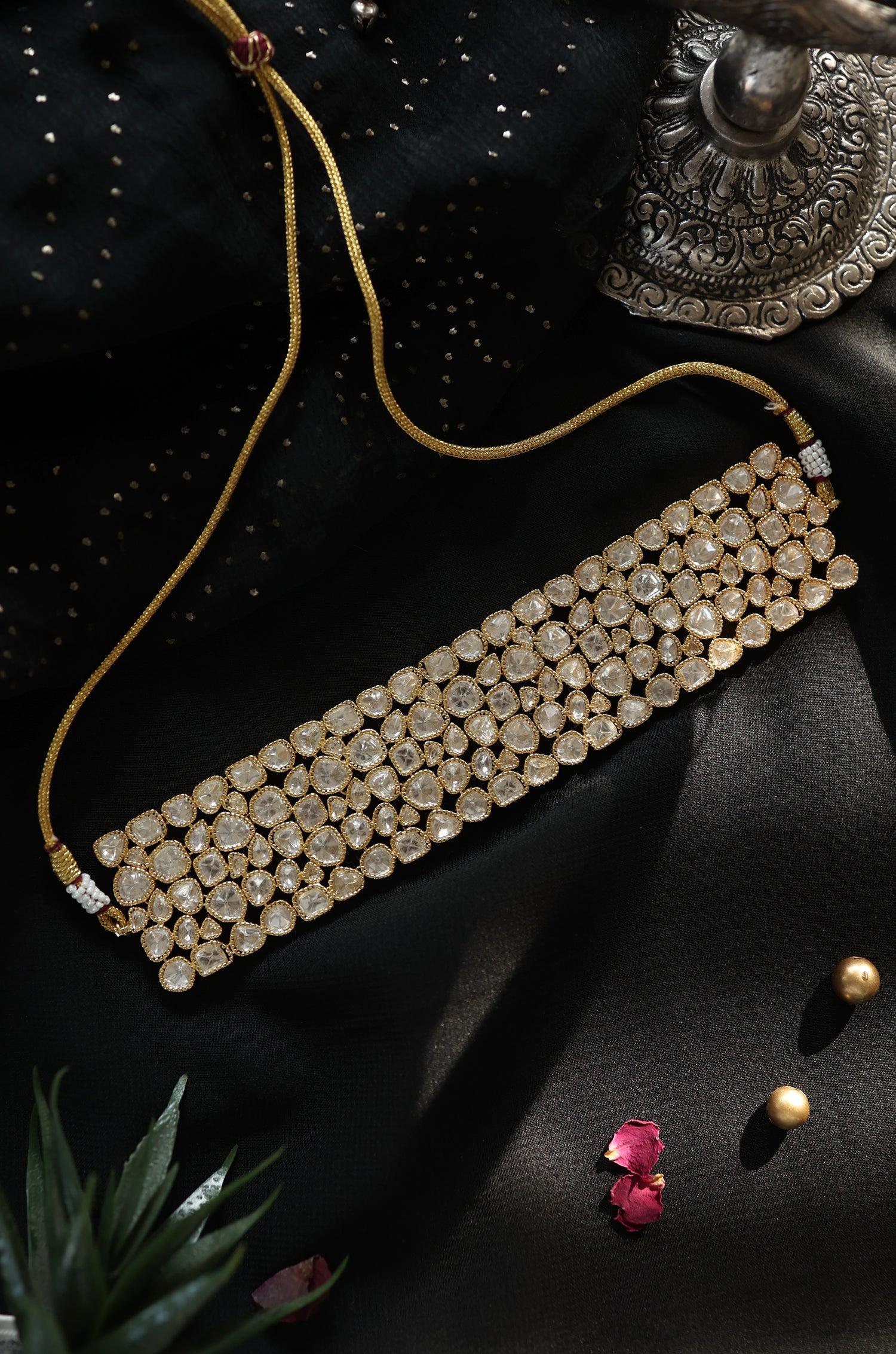 Polki Glam Choker Necklace - Dyulokha
