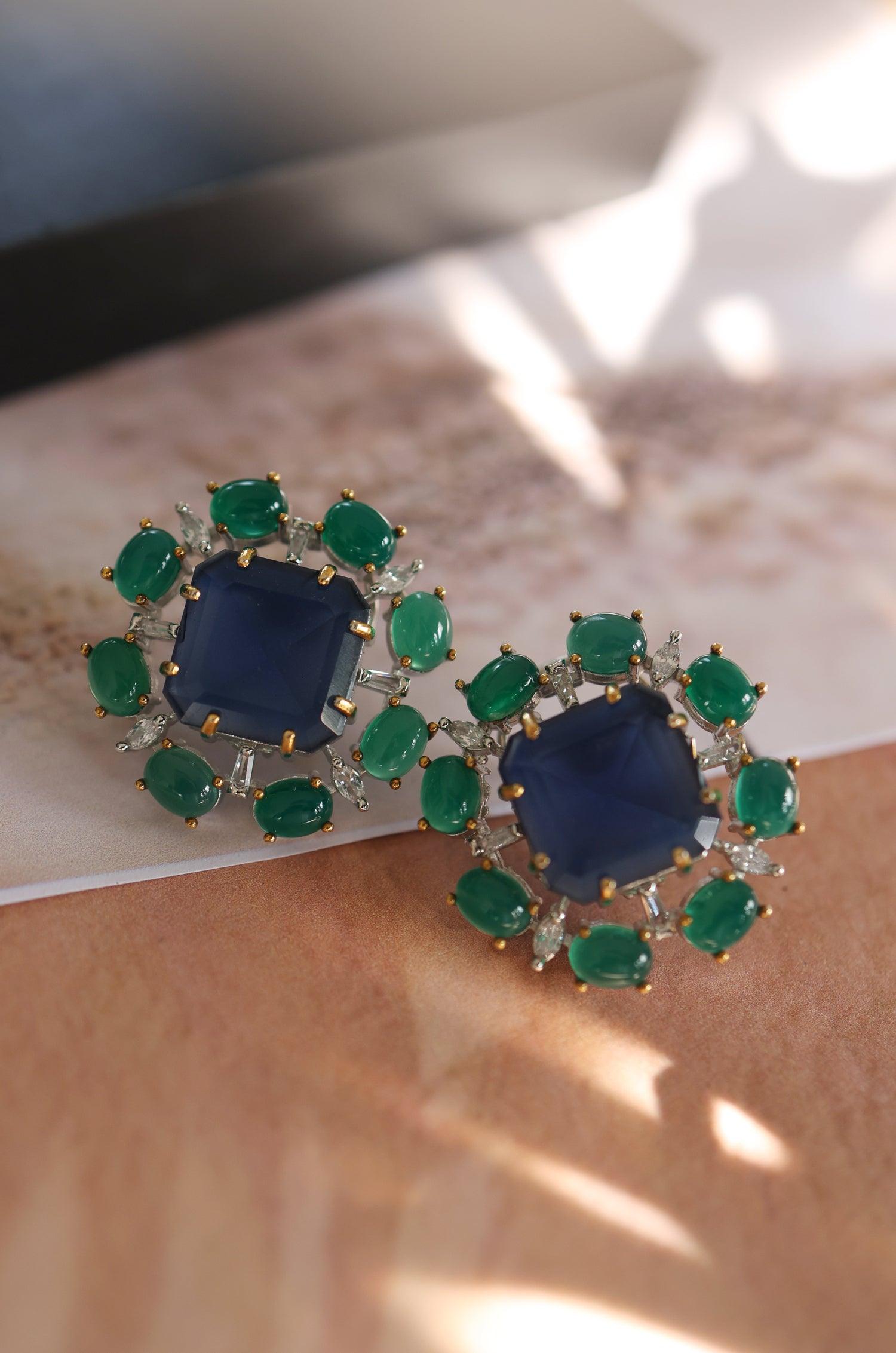 Blue-Green Harmony Studs - Dyulokha