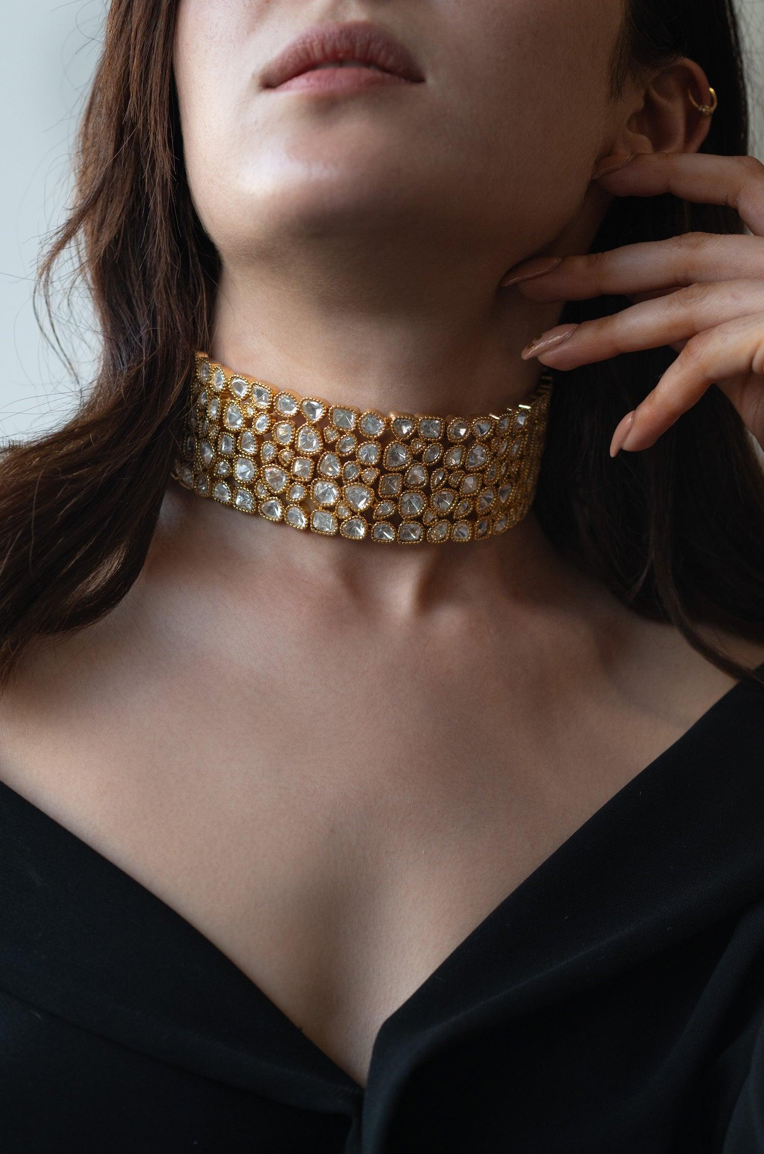 Polki Glam Choker Necklace - Dyulokha