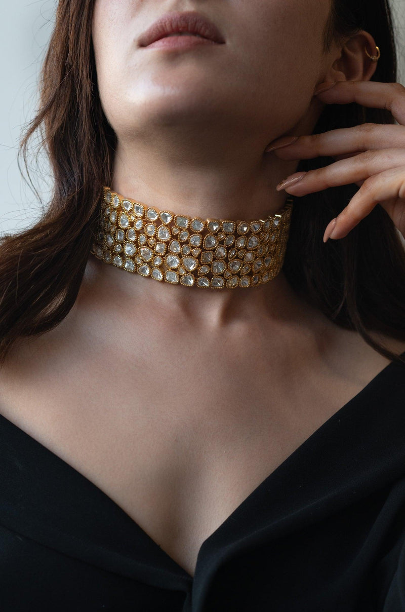 Polki Glam Choker Necklace - Dyulokha