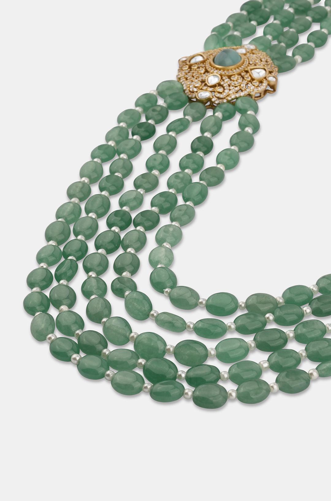 Minty Polki Elegance Necklace - Dyulokha