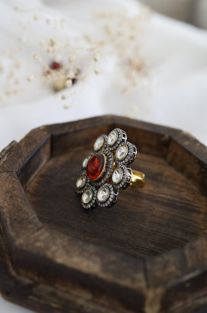 Ruby Polki Ring - Dyulokha