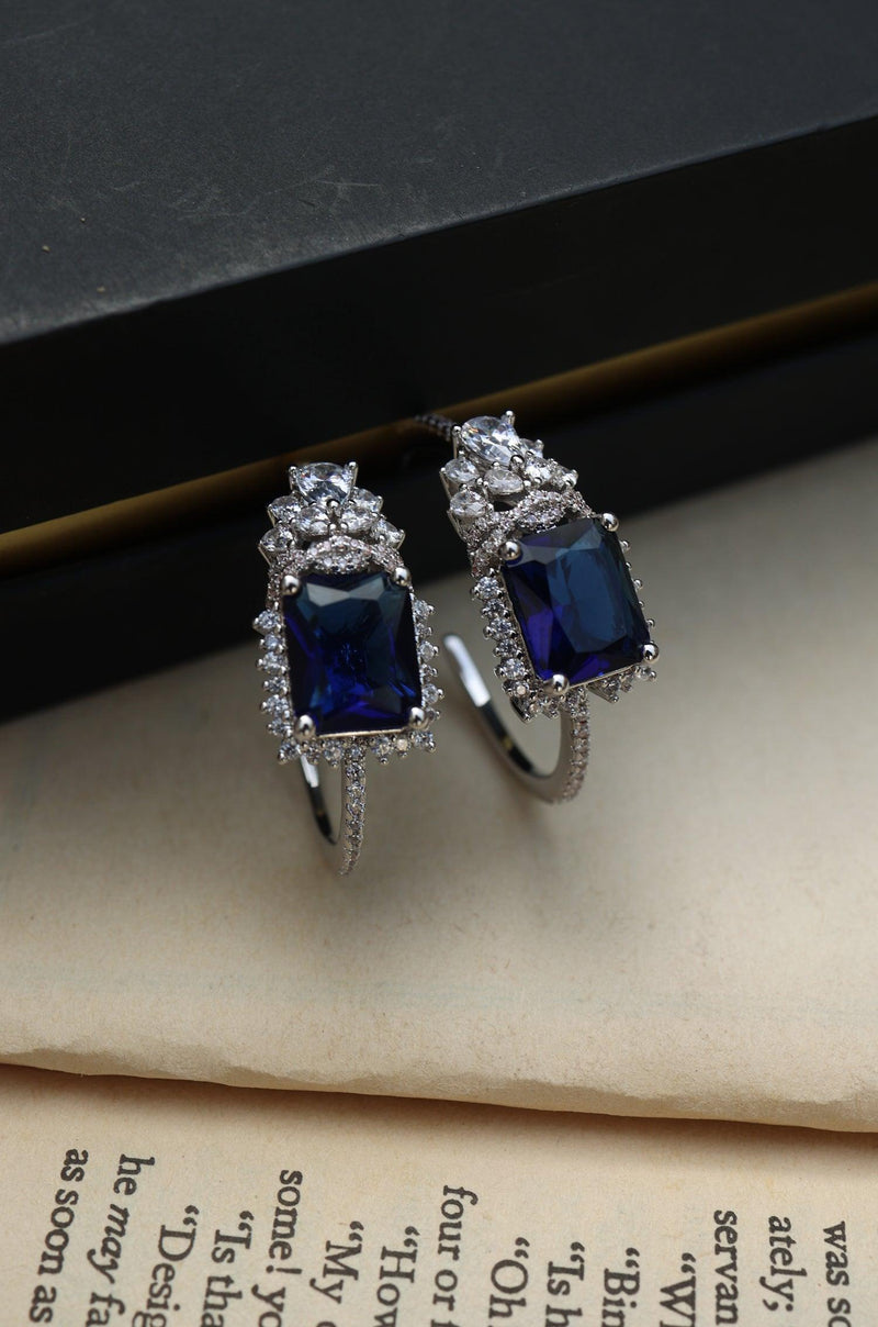 Sapphire Sparkle Hoops - Dyulokha