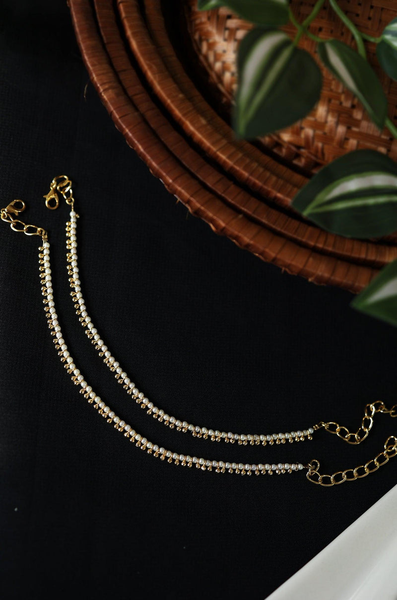 Emerald Pearl Anklets - Dyulokha