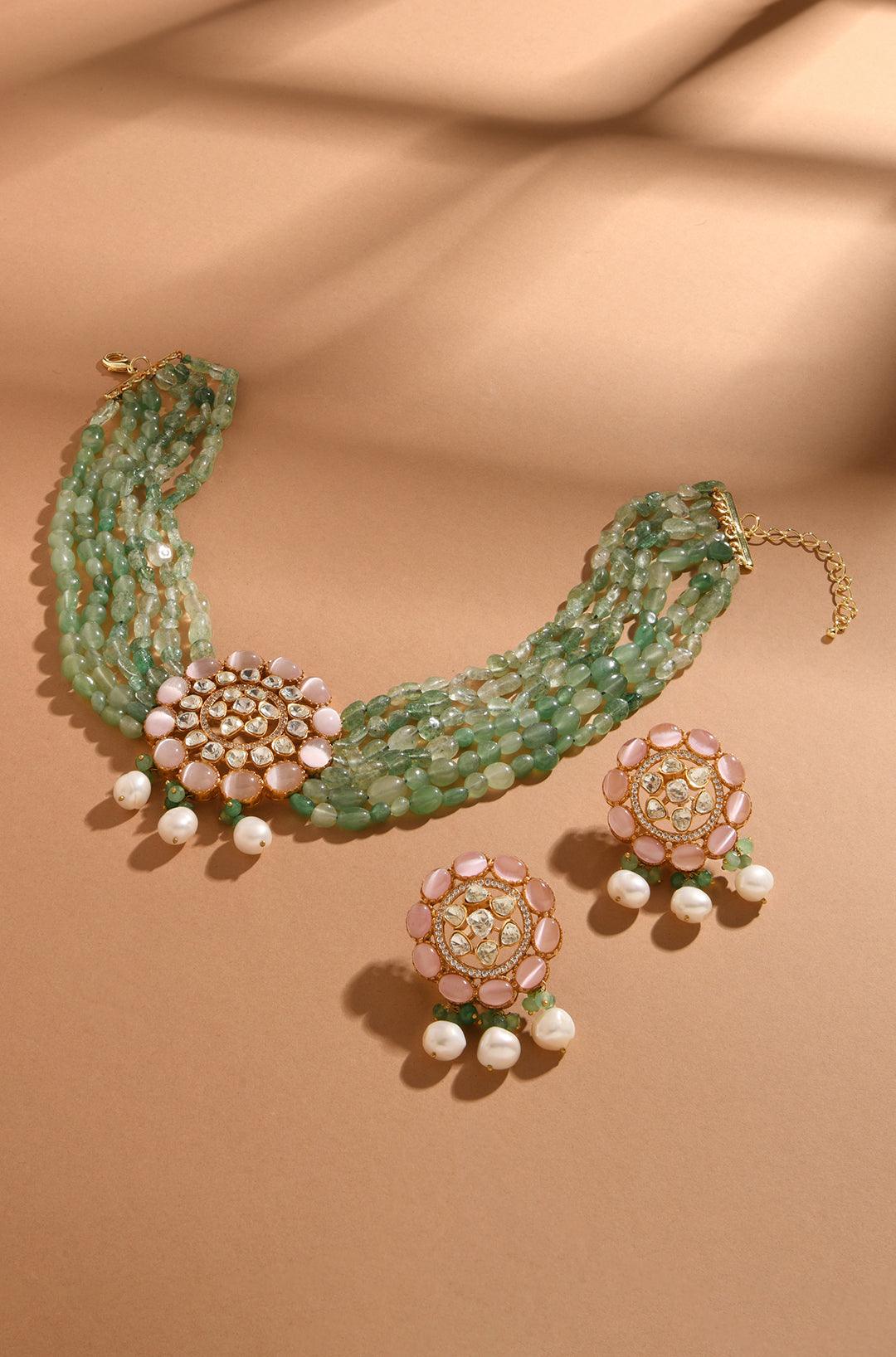 Rosy Garden Necklace Set - Dyulokha
