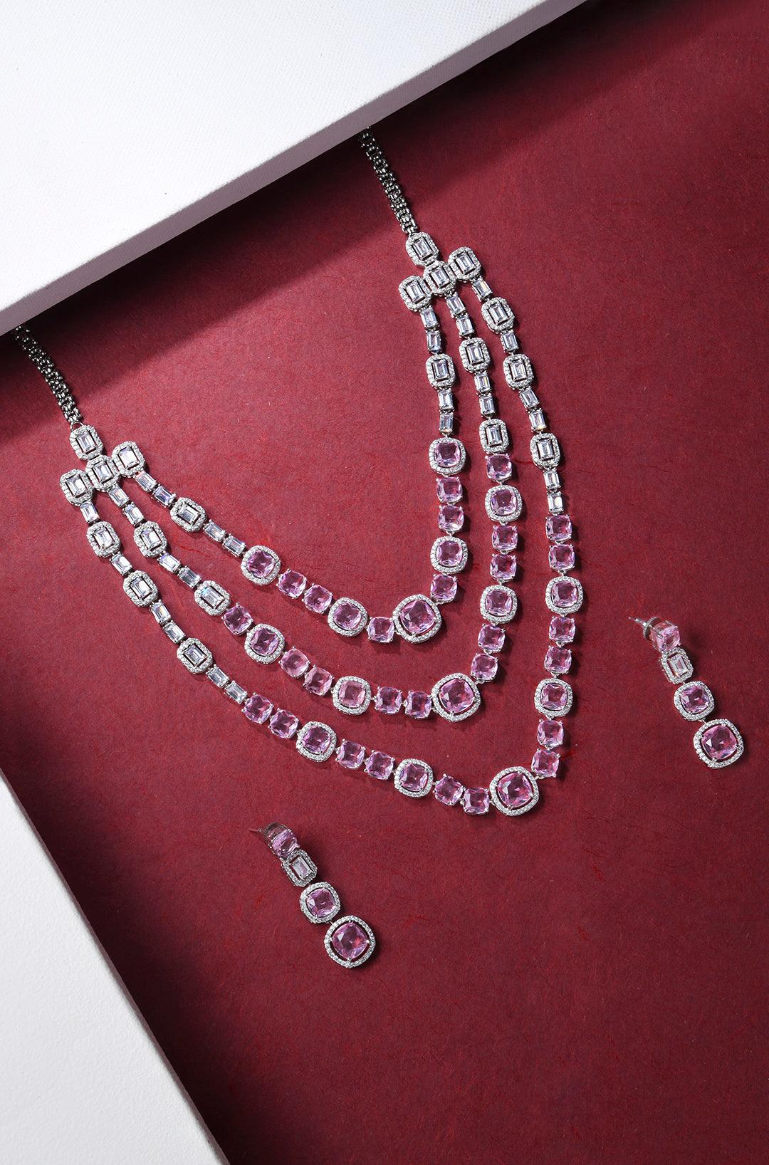 Blush Blossom Diamond Necklace Set - Dyulokha
