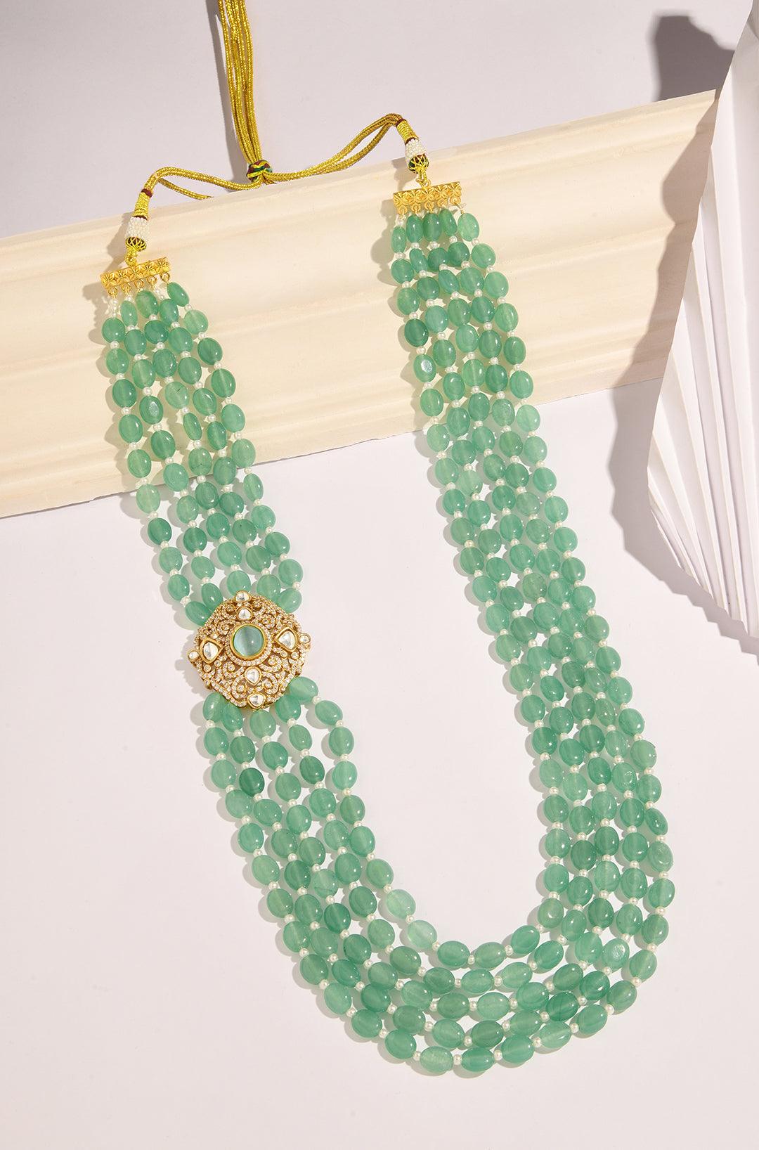Minty Polki Elegance Necklace - Dyulokha