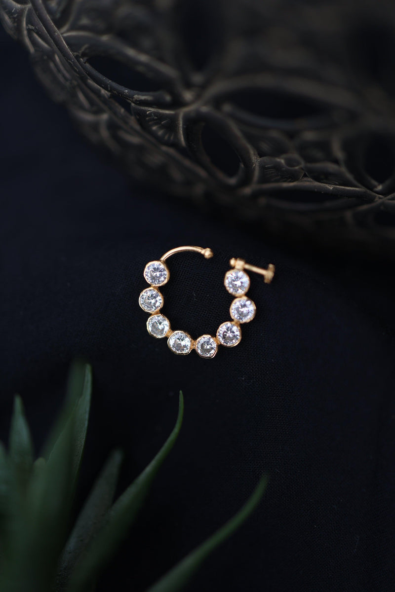 Dazzling Polki Nose Ring - Dyulokha