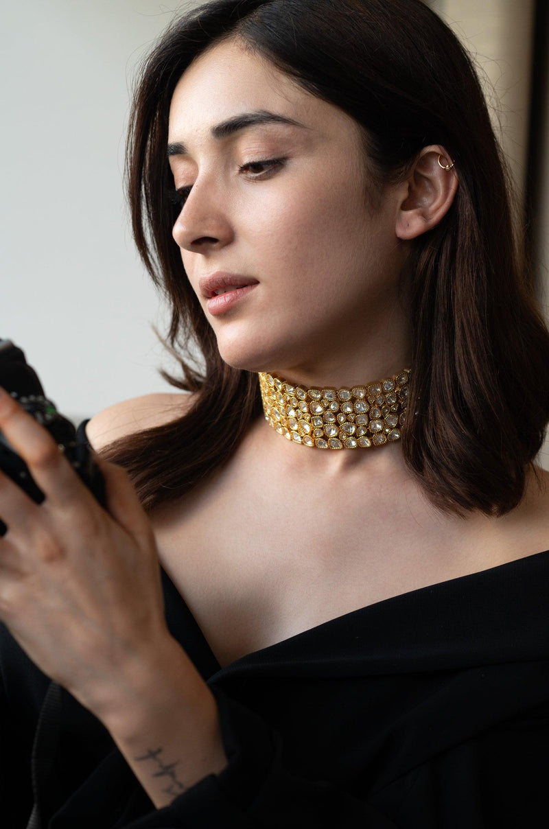 Polki Glam Choker Necklace - Dyulokha