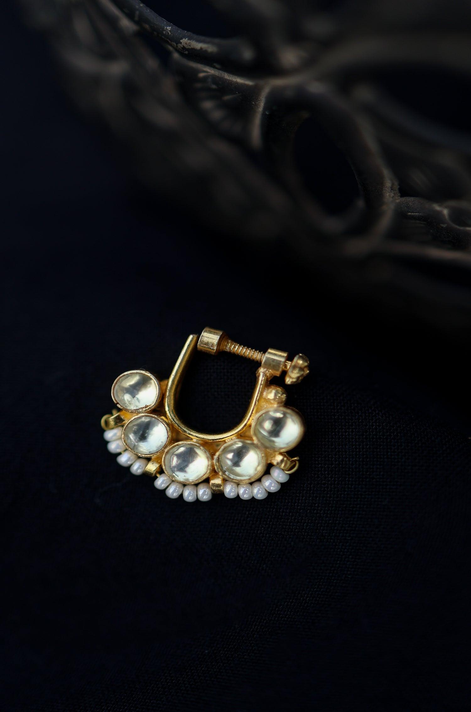 Radiant Kundan Nose Ring - Dyulokha