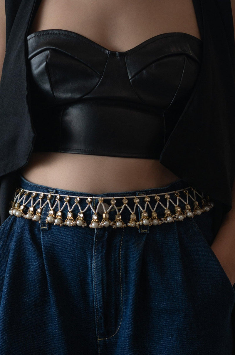 Kundan Pearl Kamarbandh - Dyulokha