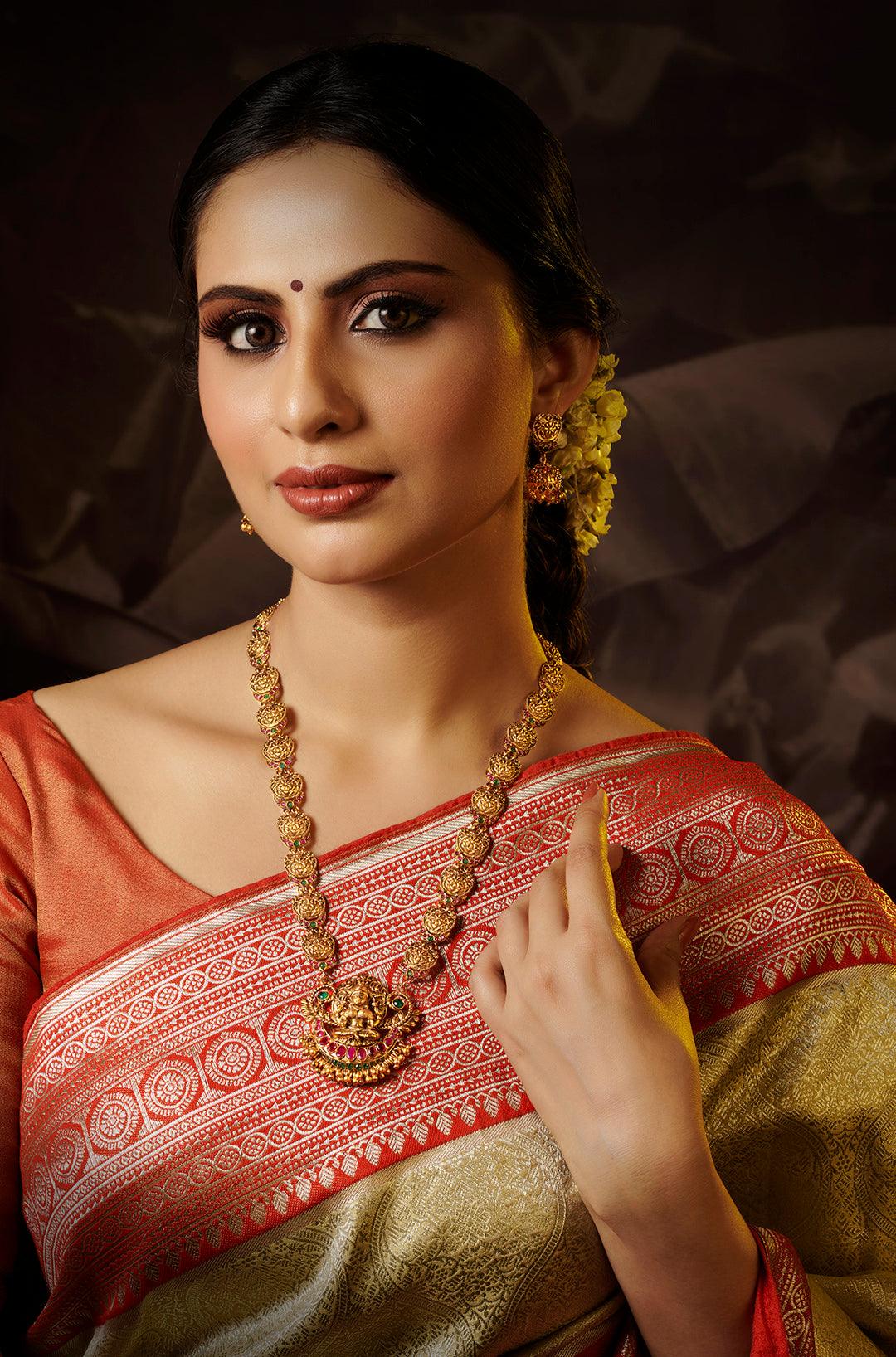 Sacred Temple Long Necklace Set - Main Image