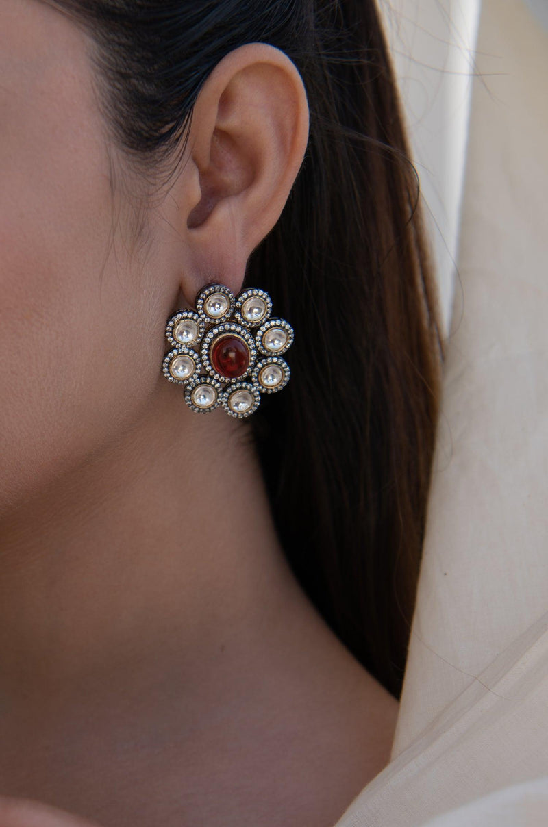Ruby Polki Glam Studs - Dyulokha