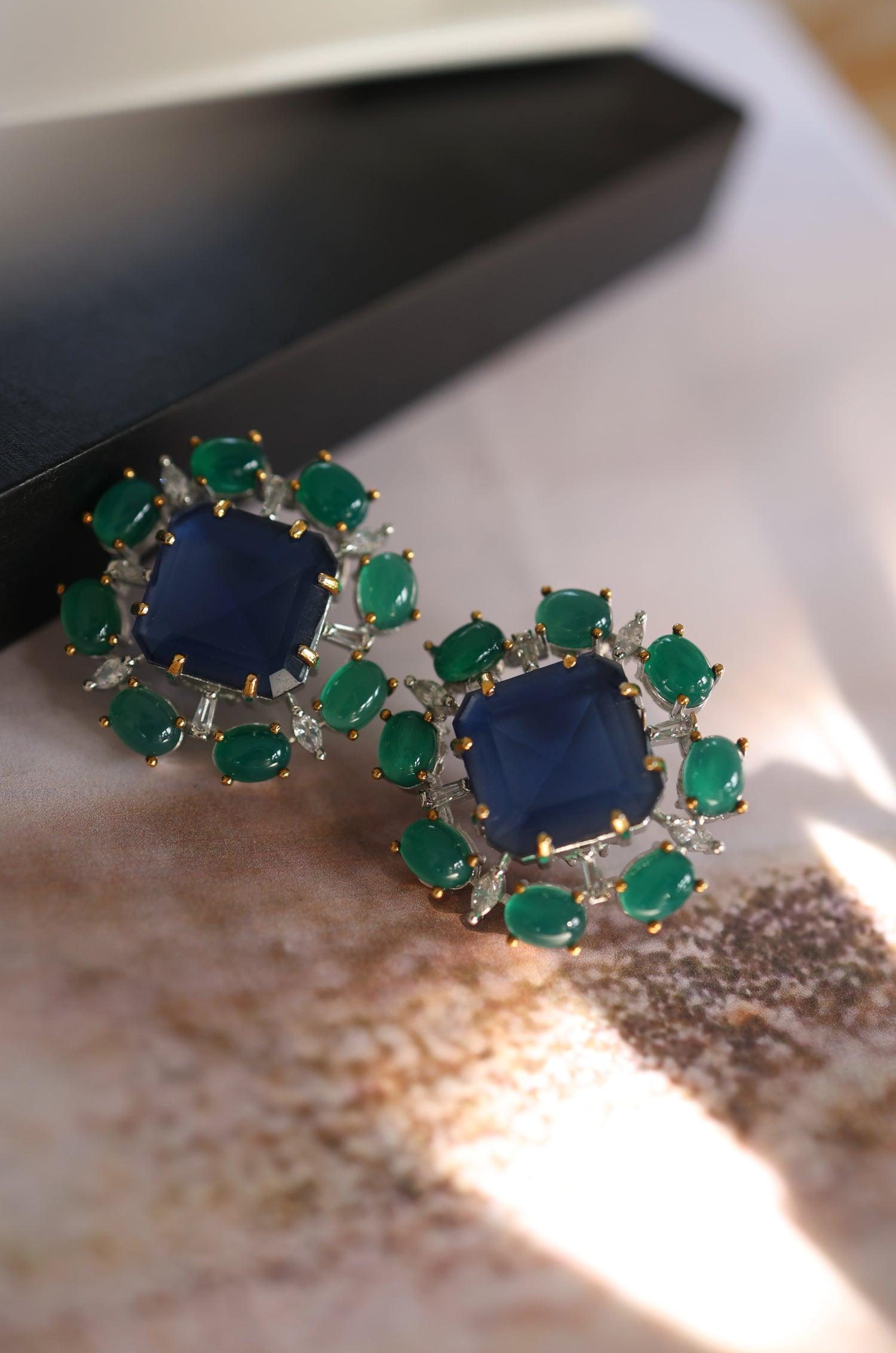 Blue-Green Harmony Studs - Dyulokha