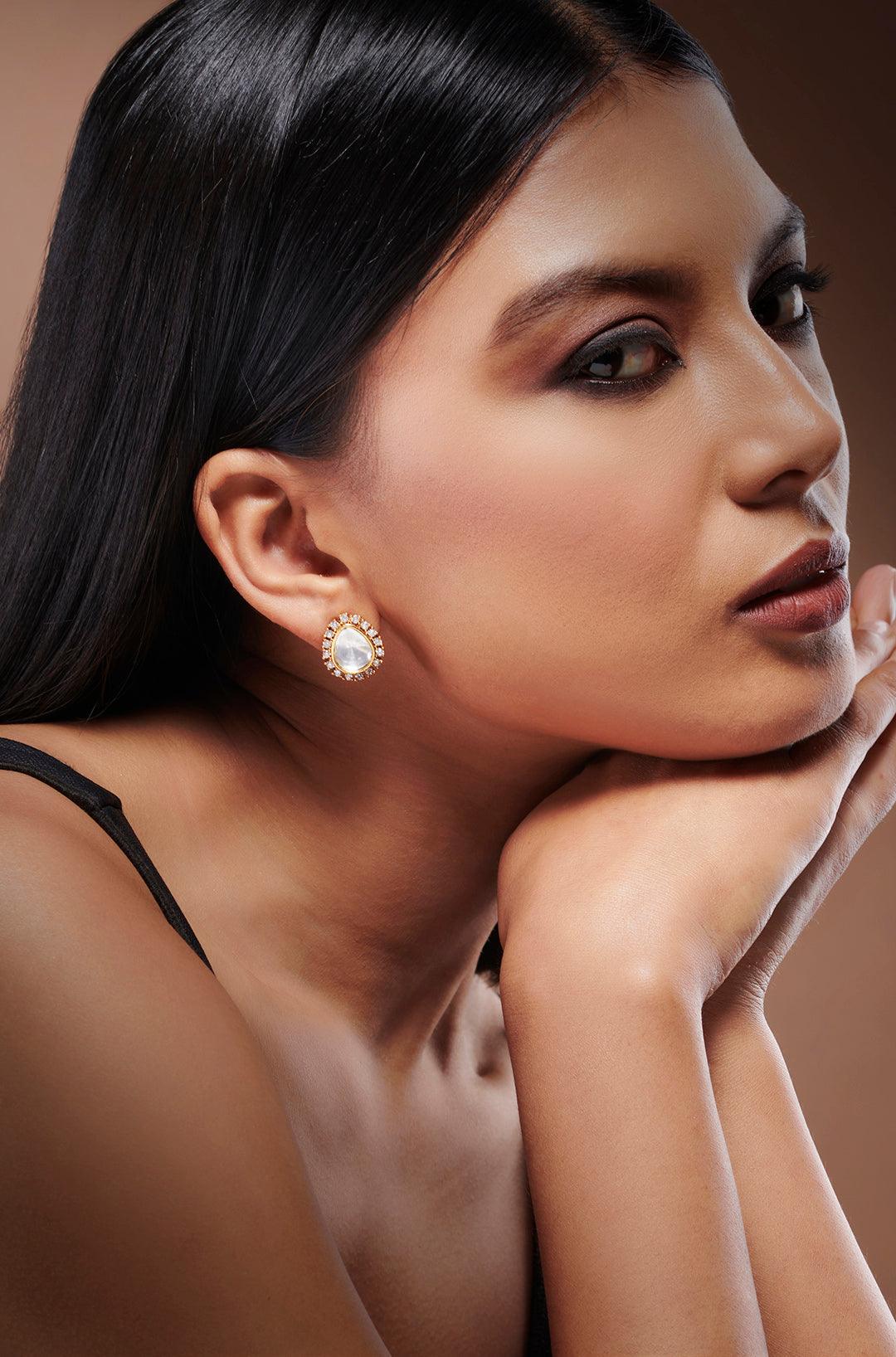 Polki Sparkle Studs - Dyulokha