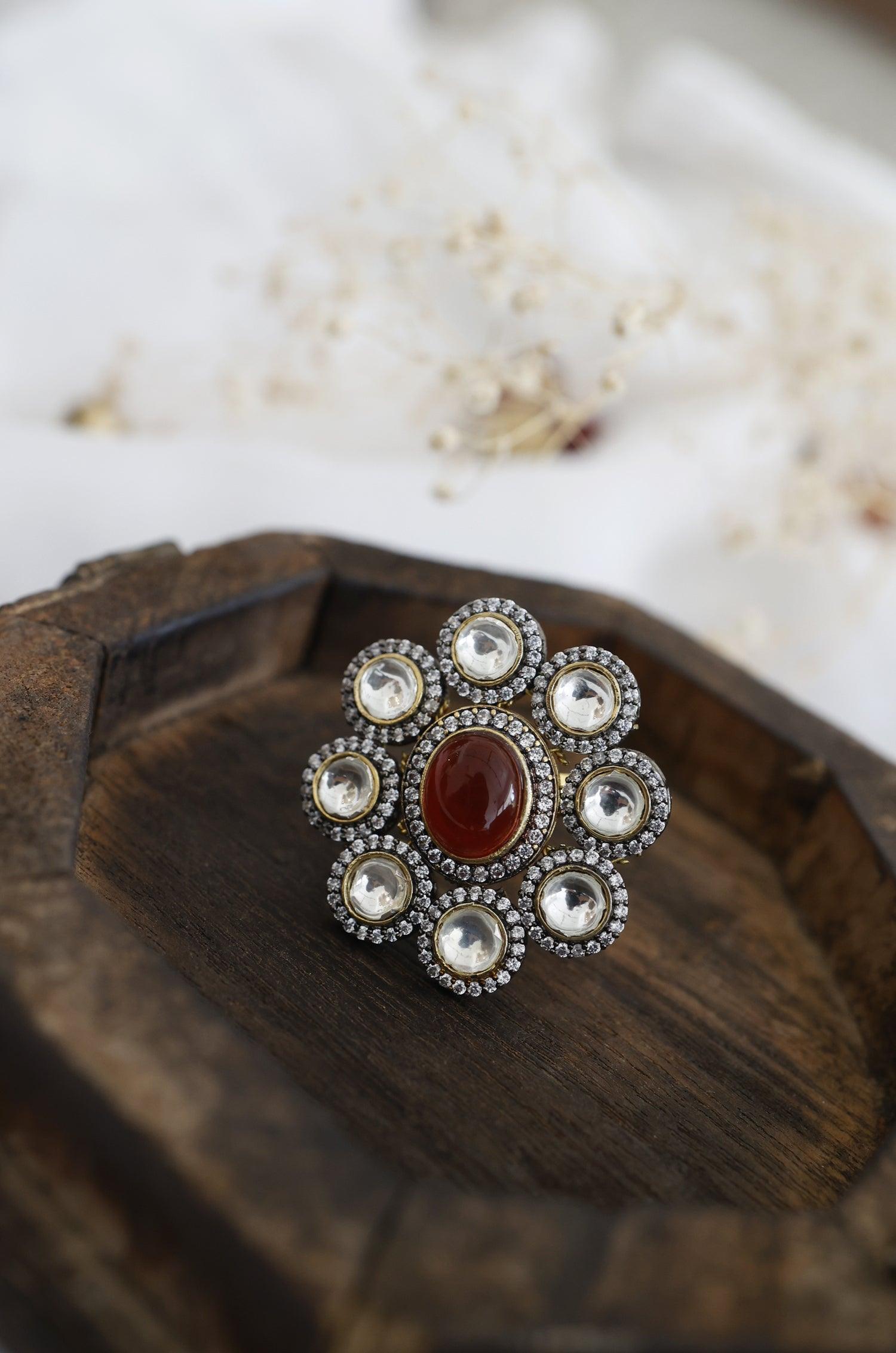 Ruby Polki Ring - Dyulokha