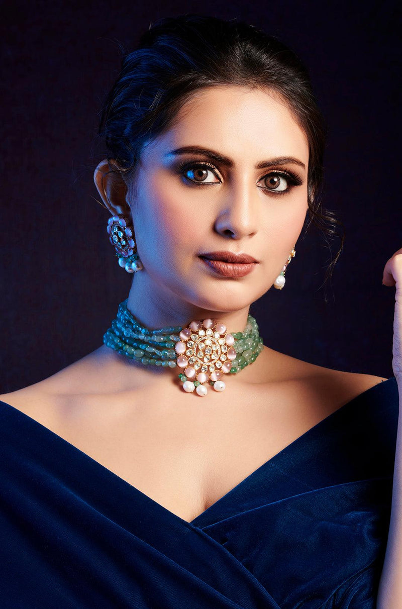 Rosy Garden Necklace Set - Dyulokha