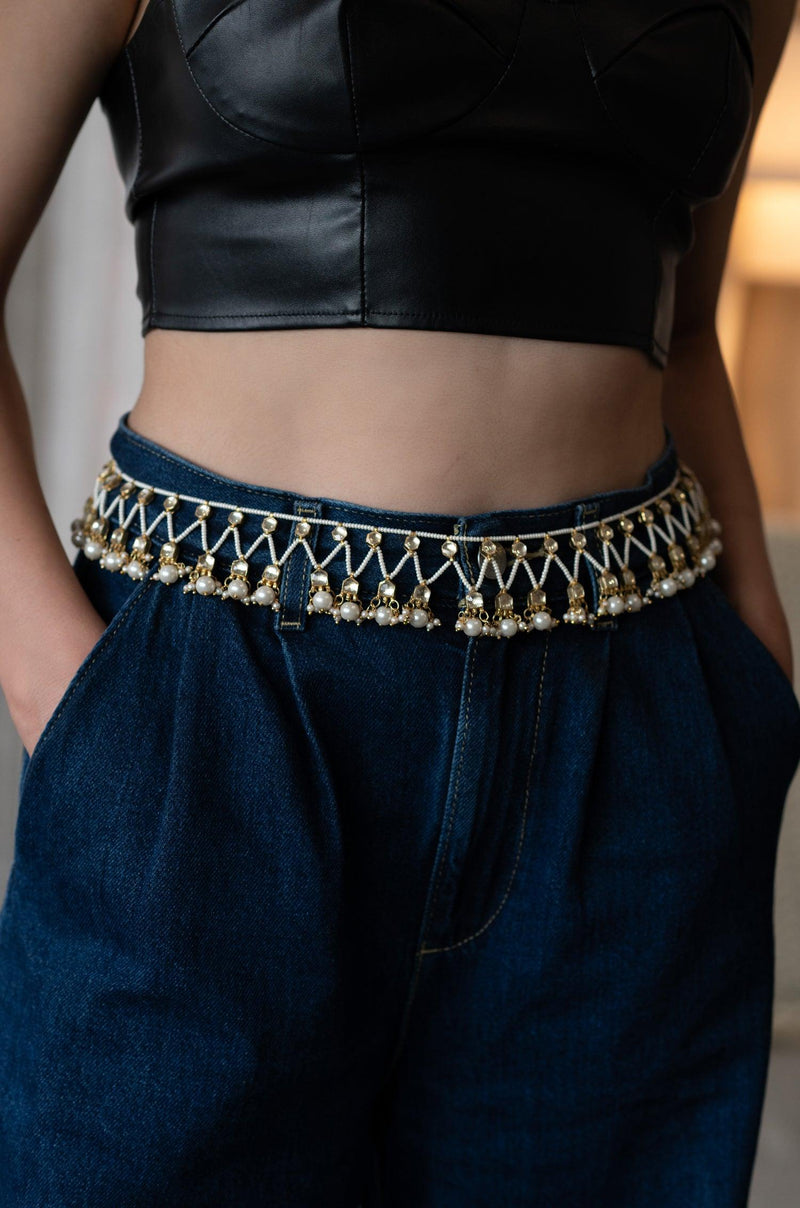 Kundan Pearl Kamarbandh - Dyulokha