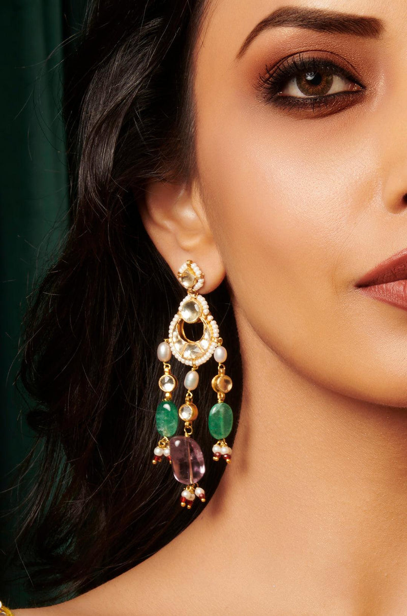 Radiant Kundan Earrings - Dyulokha