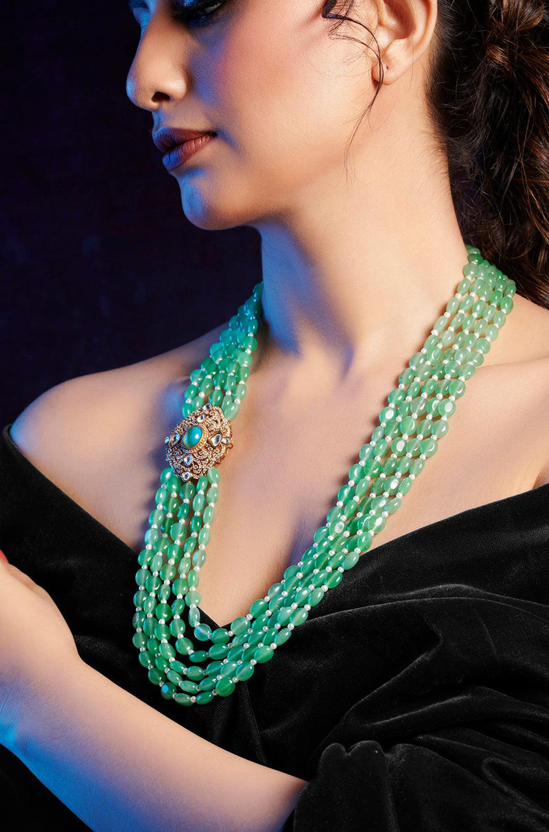 Minty Polki Elegance Necklace - Dyulokha
