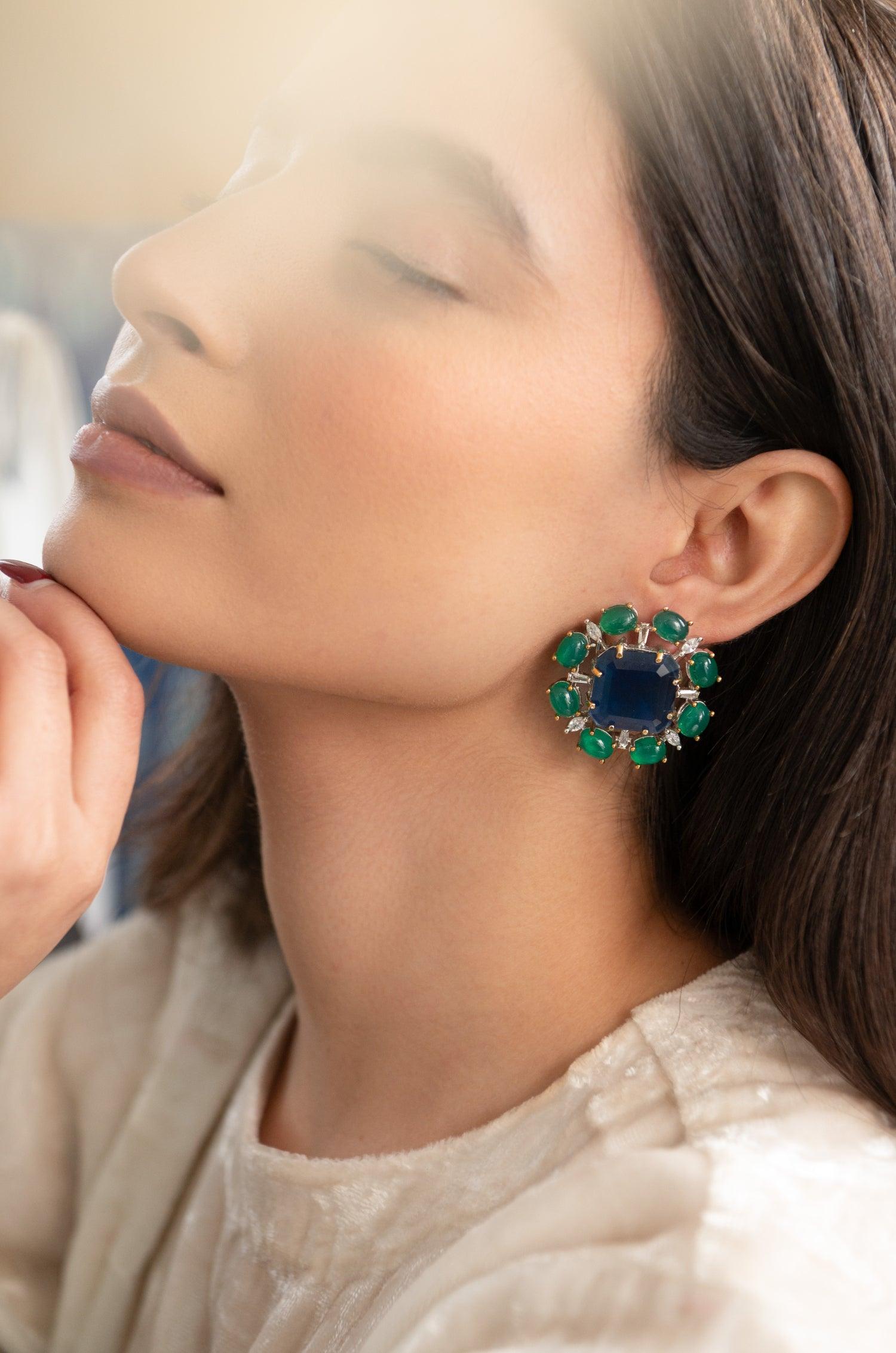 Blue-Green Harmony Studs - Dyulokha