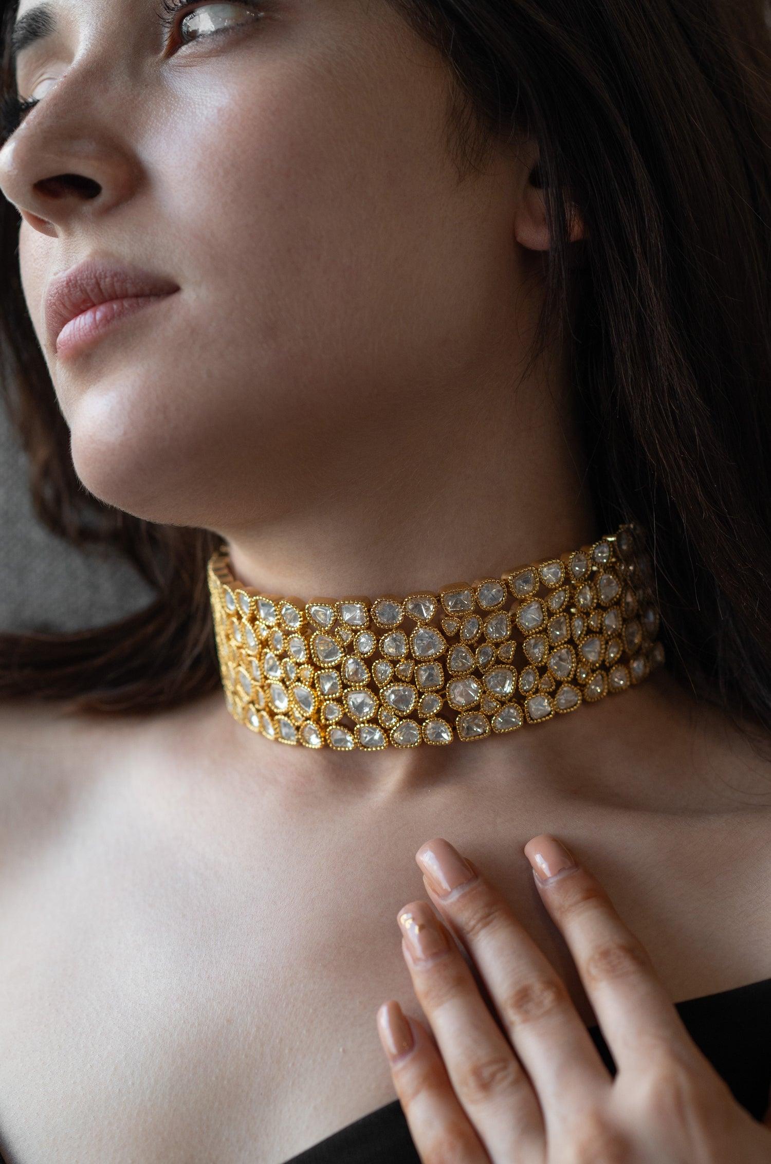Polki Glam Choker Necklace - Dyulokha