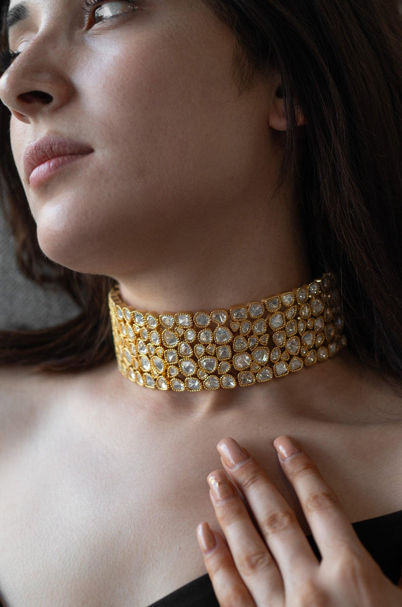 Polki Glam Choker Necklace - Dyulokha