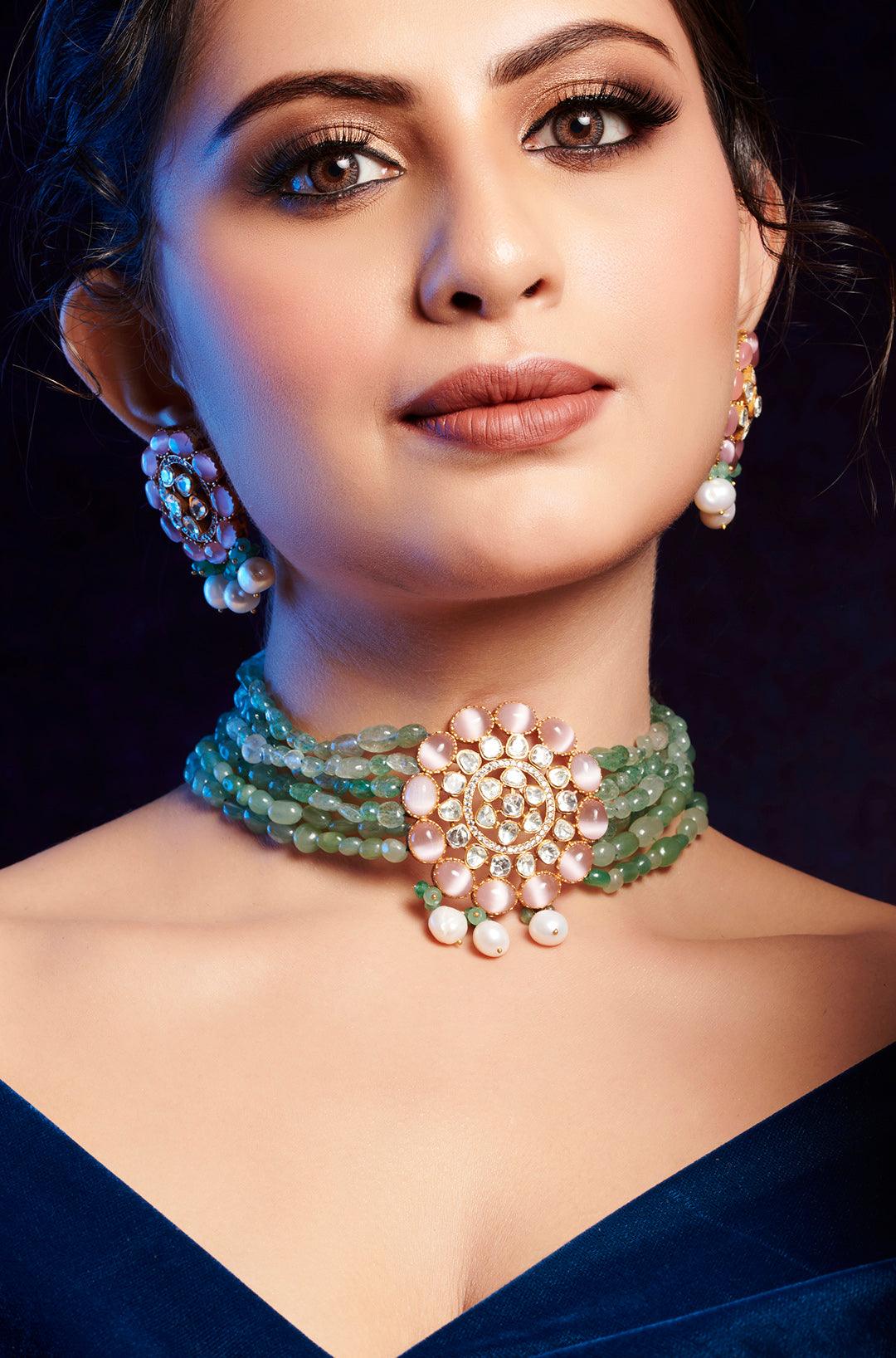 Rosy Garden Necklace Set - Dyulokha