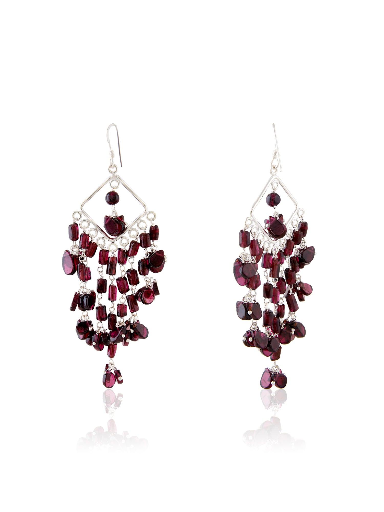 Garnet Glow Danglers - Dyulokha