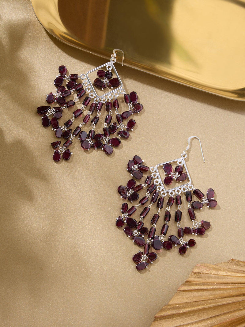 Garnet Glow Danglers - Dyulokha