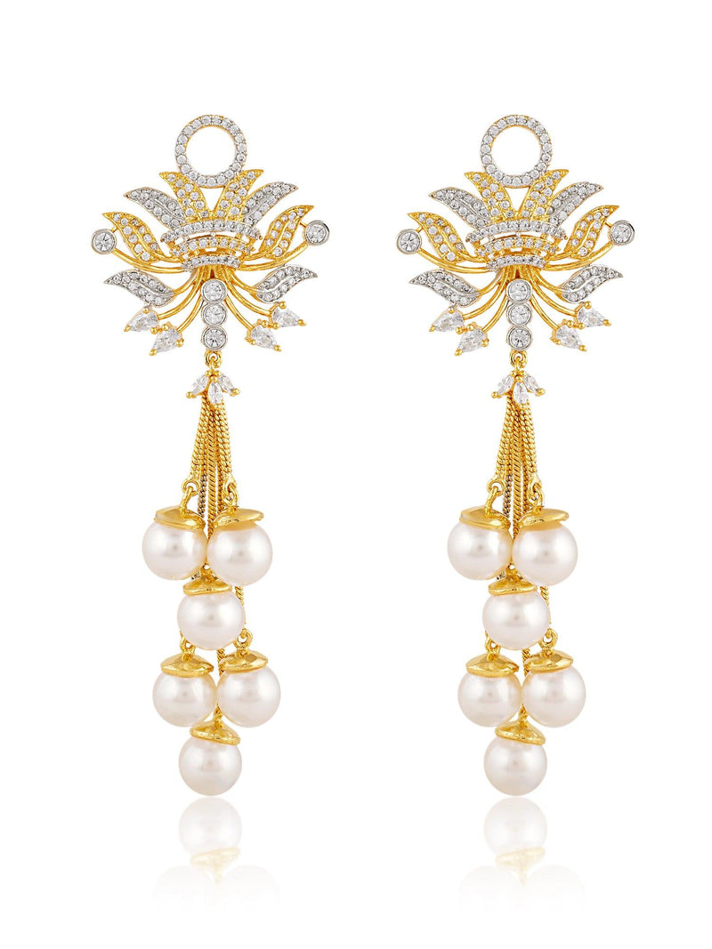 Blooming Pearl Danglers - Dyulokha