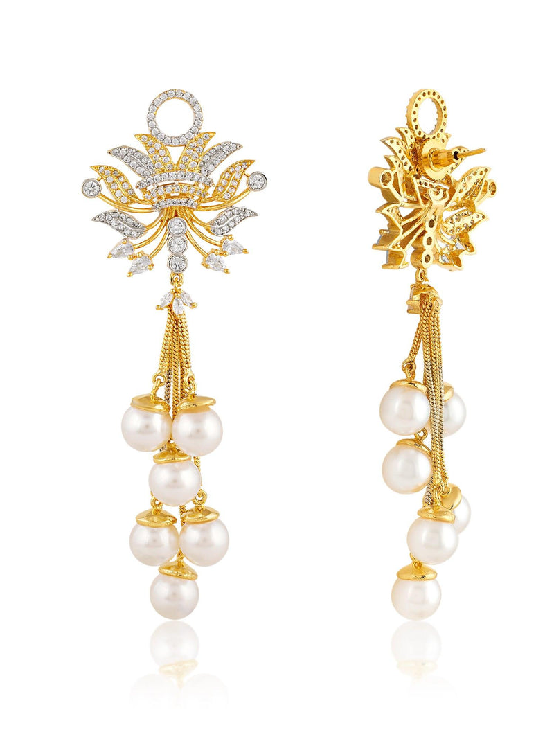Blooming Pearl Danglers - Dyulokha