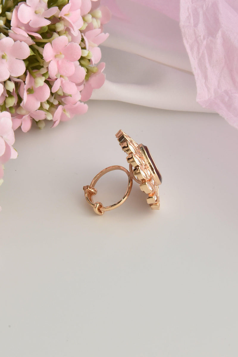 Ruby Gleam Polki Ring - Dyulokha