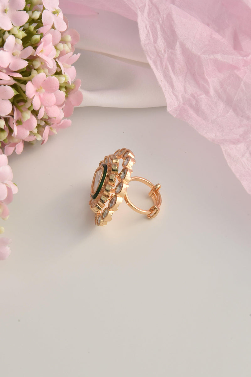 Scarlet Glow Polki Ring - Dyulokha