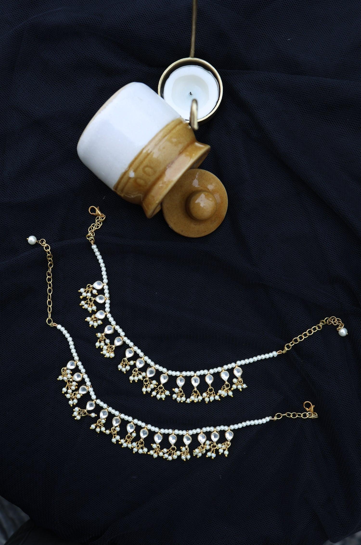 Kundan Charm Anklets - Dyulokha