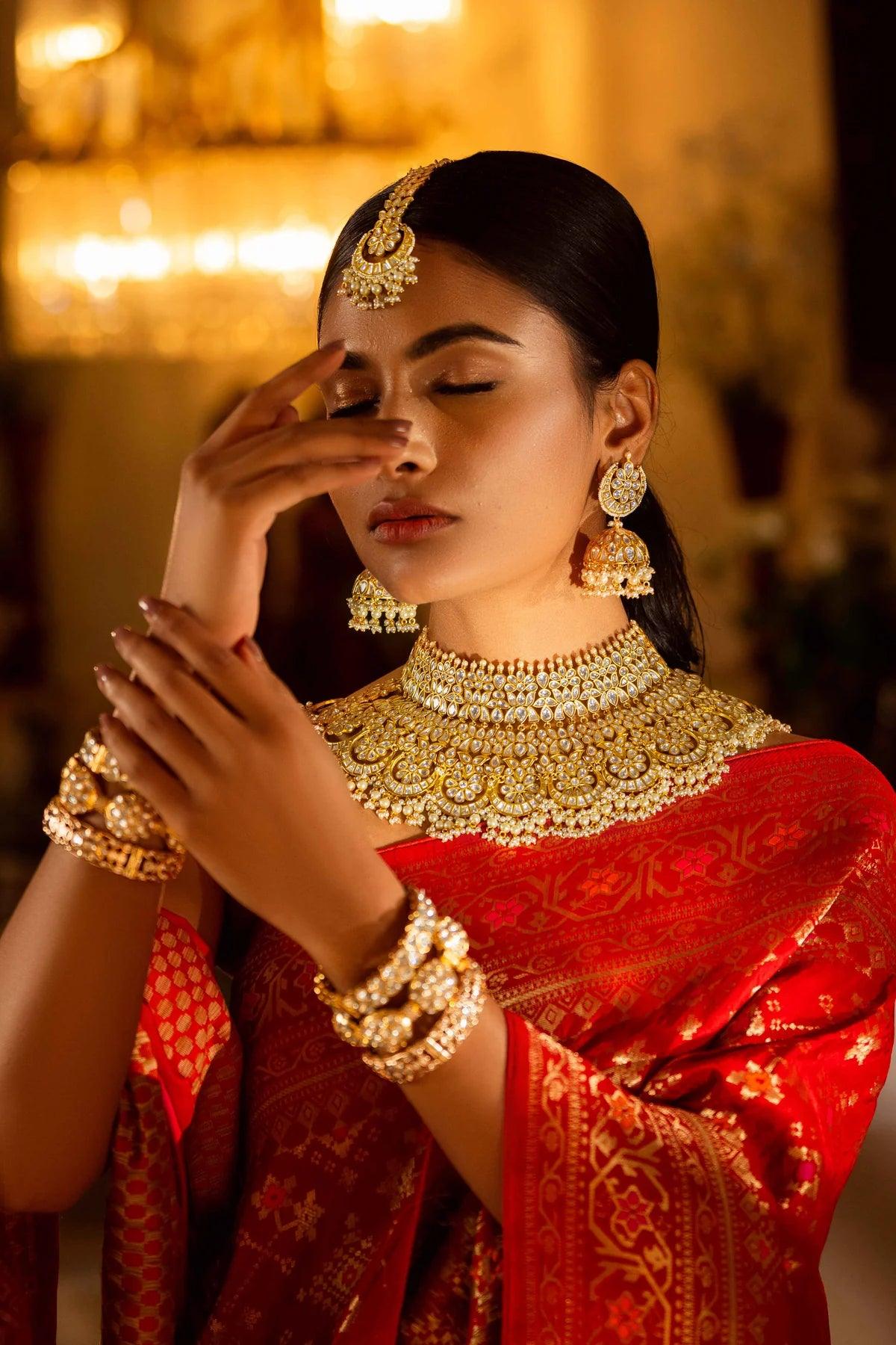 Ethereal Bridal Kundan Pearls Ensemble - Dyulokha