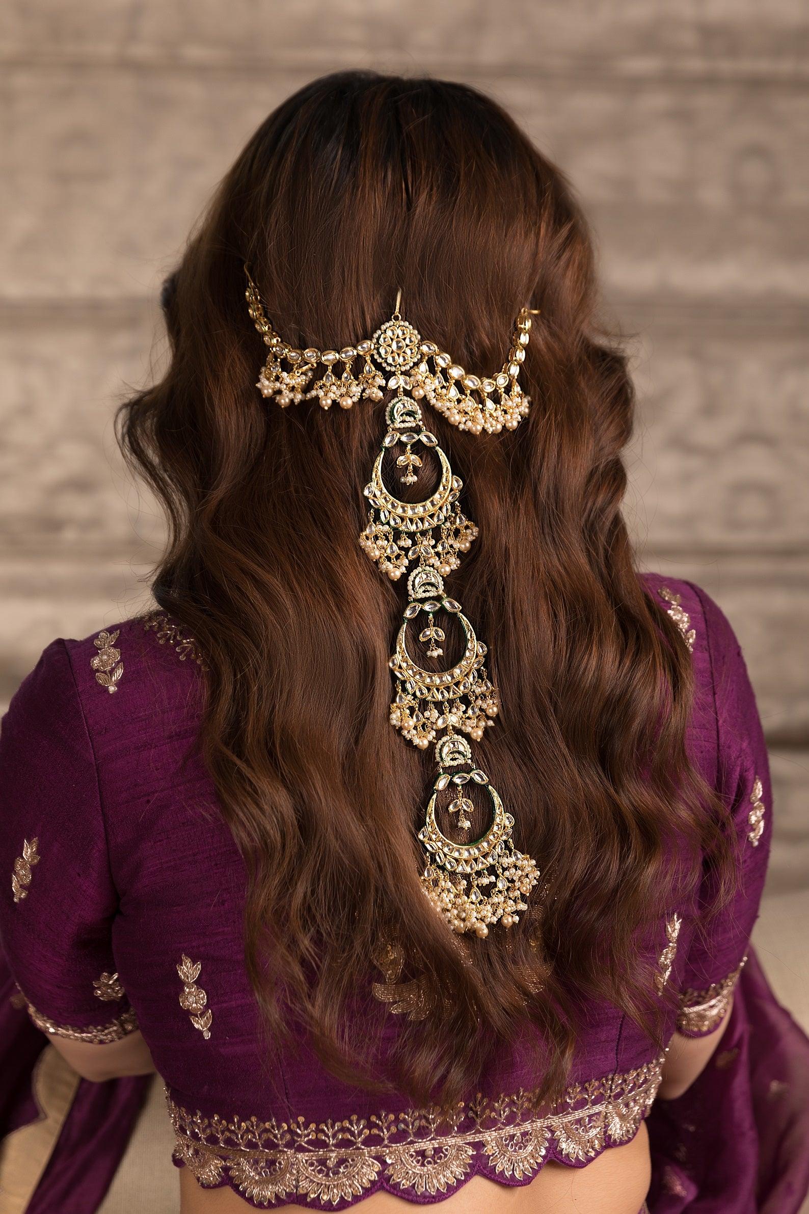 Golden White Blossom Braid Pin - Dyulokha