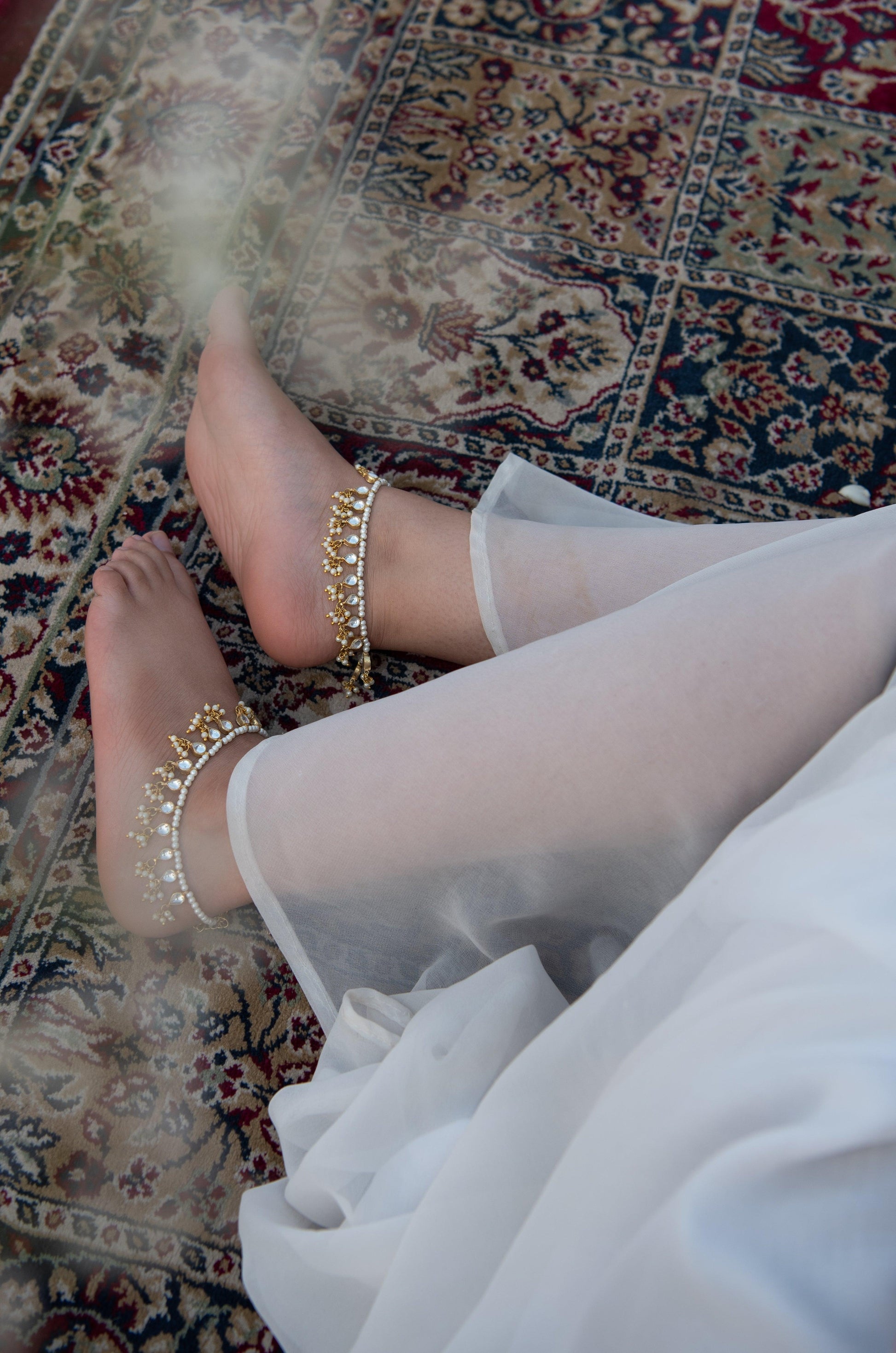 Kundan Charm Anklets - Dyulokha