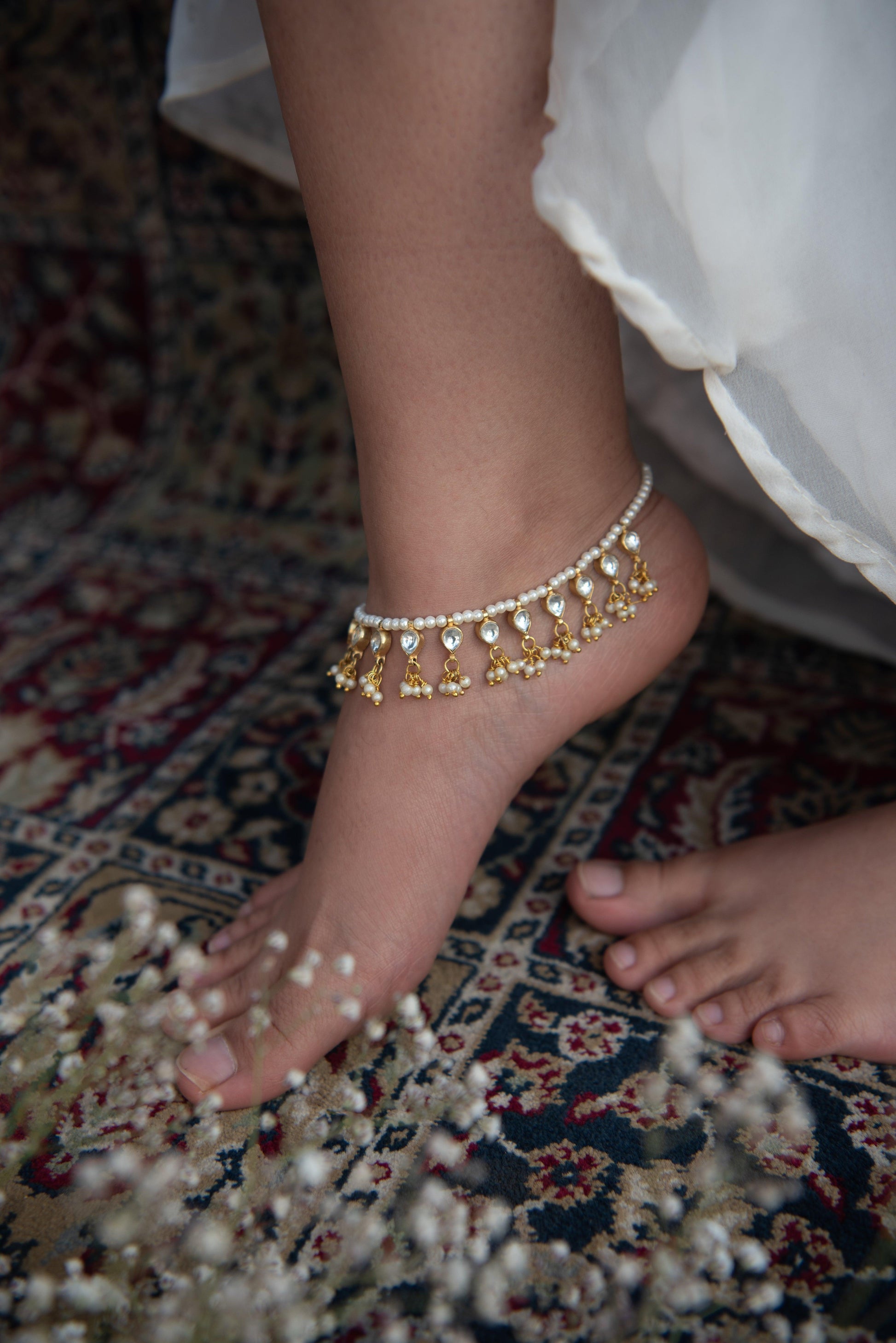 Kundan Charm Anklets - Dyulokha