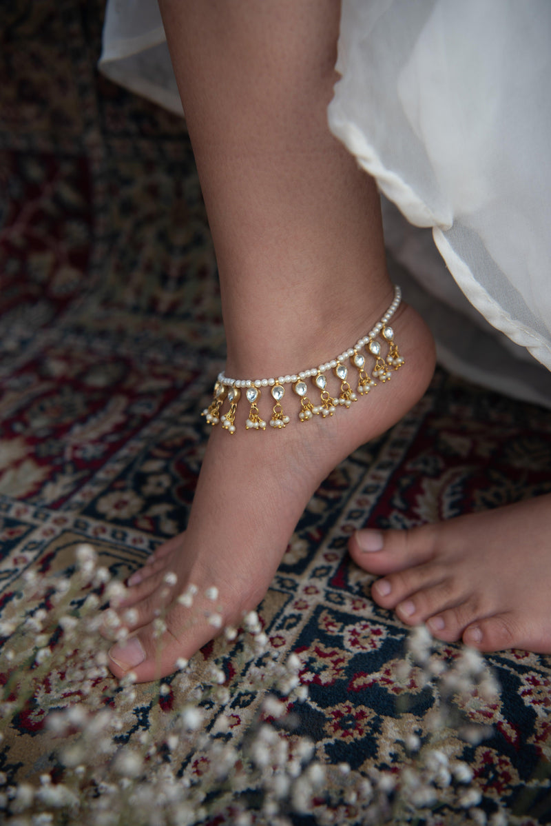 Kundan Charm Anklets - Dyulokha