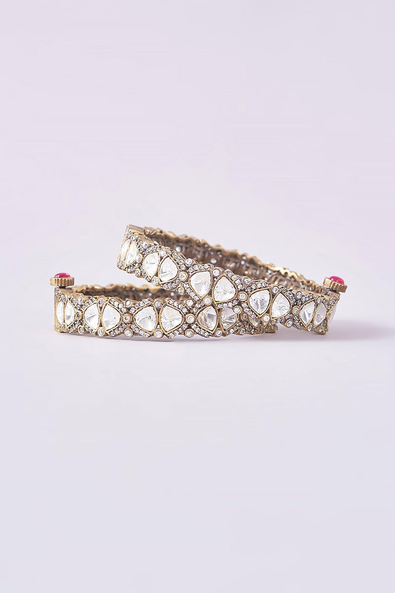 Polki Brilliance Victorian Bangles - Dyulokha